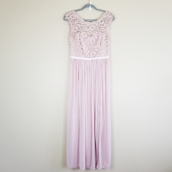David's Bridal Dresses & Skirts - David's Bridal Long Bridesmaid Dress with Lace